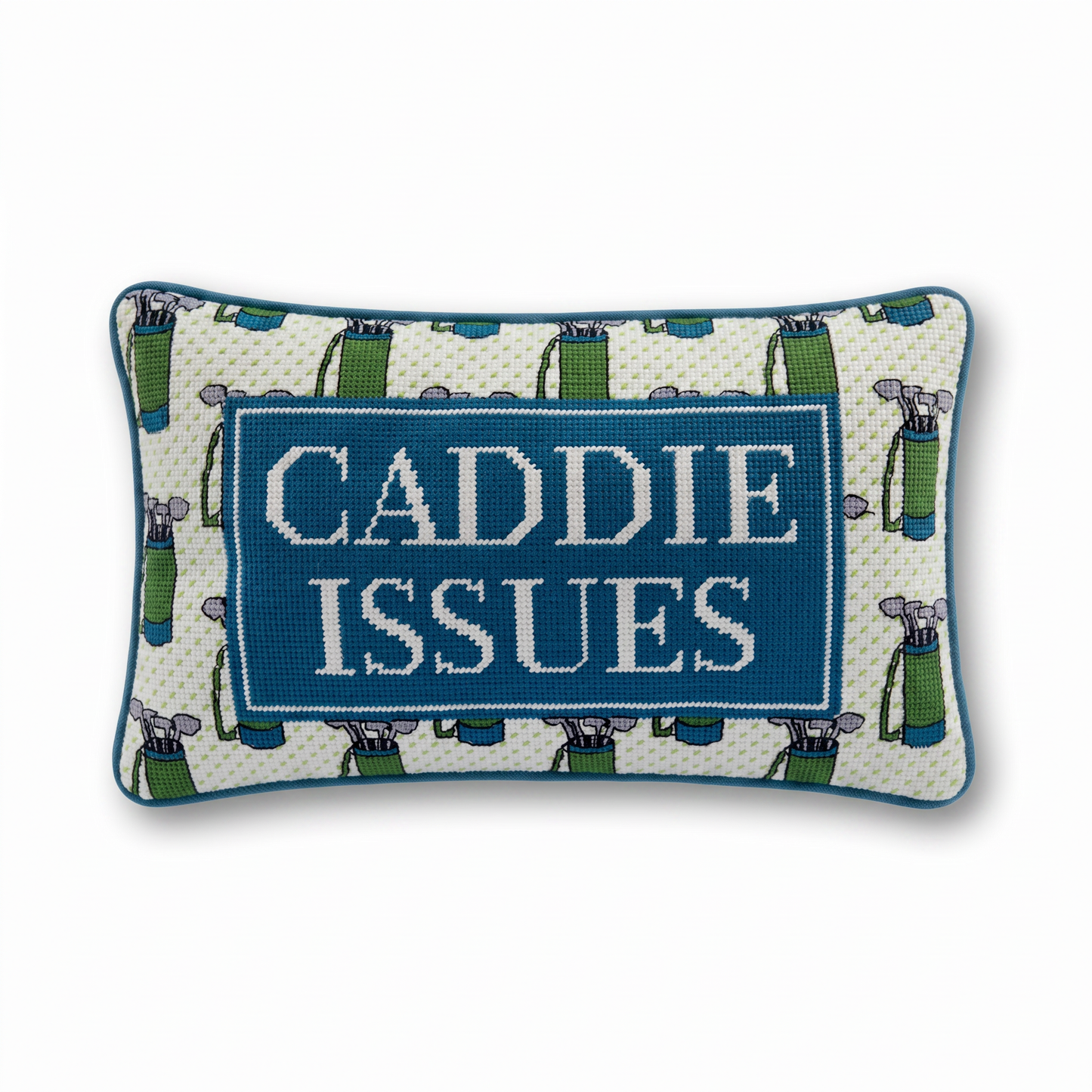 Caddie Issues Needlepoint Pillow