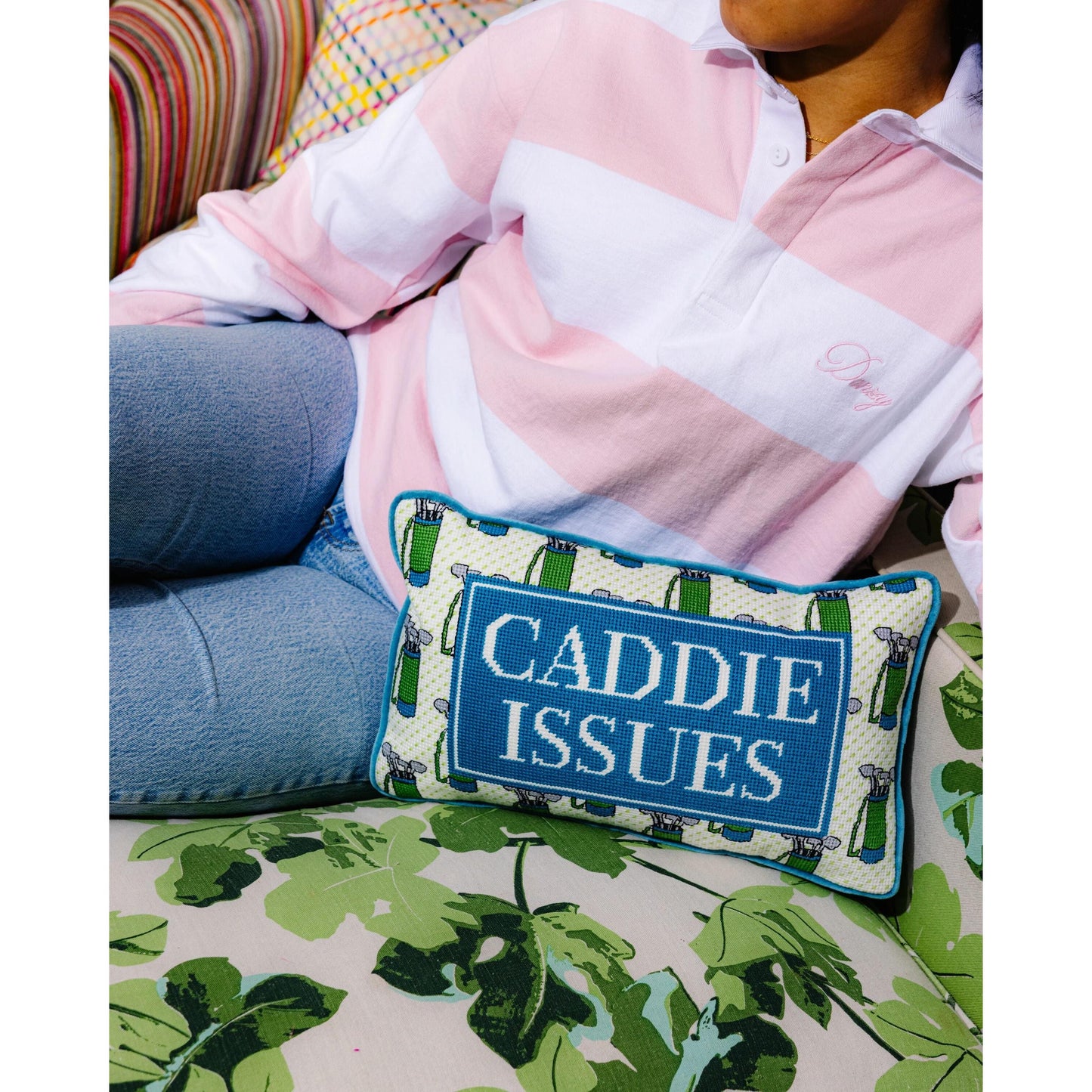 Caddie Issues Needlepoint Pillow