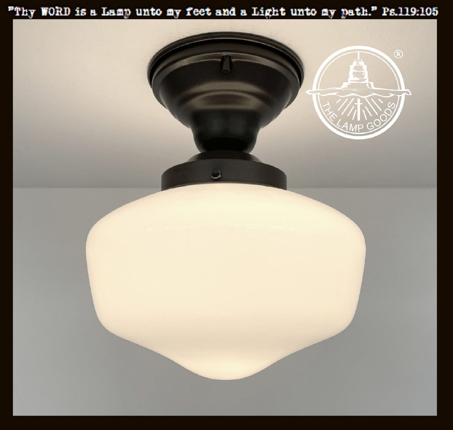 Modern Schoolhouse Milk Glass Ceiling Light | 8"