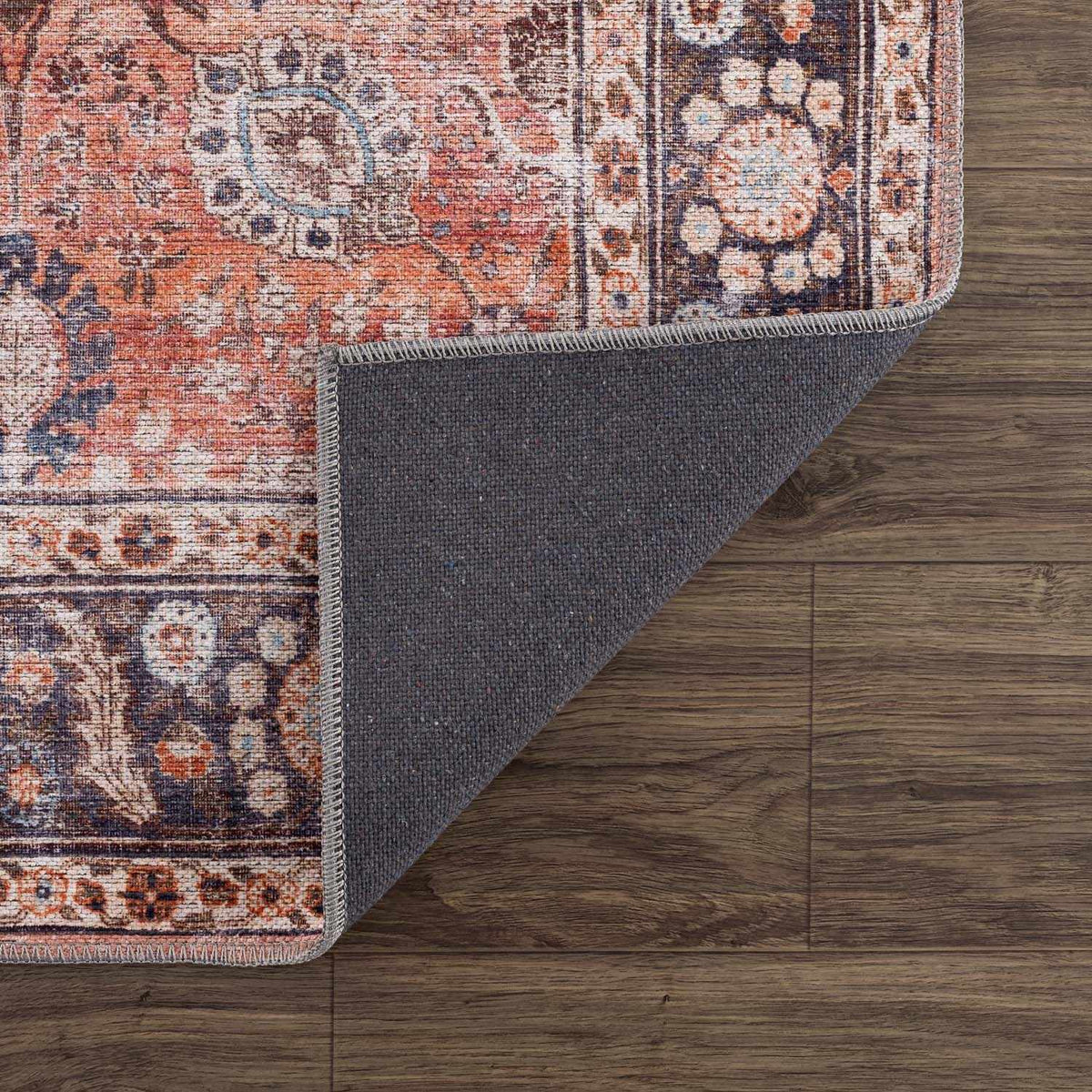 a rug on a wood floor