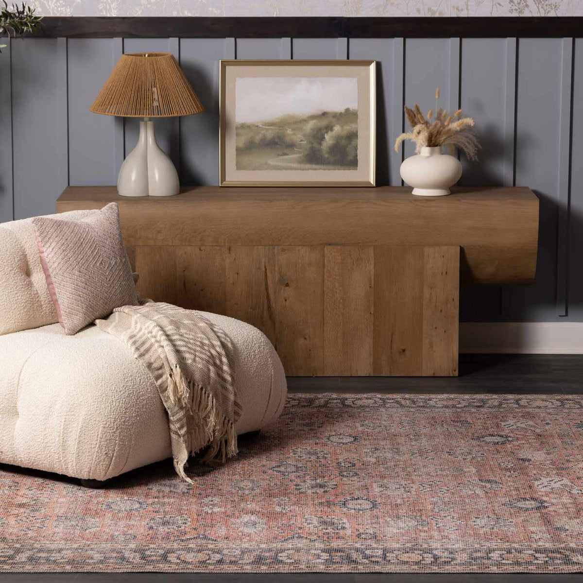 a chair and a table in a room