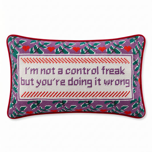 Control Freak Needlepoint Pillow