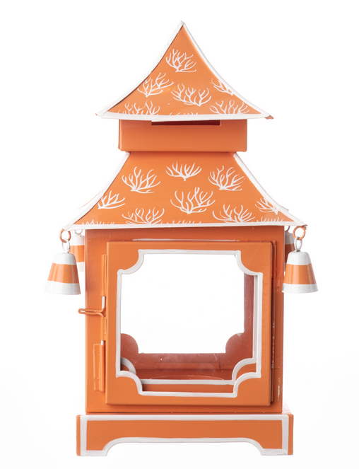 an orange and white lantern