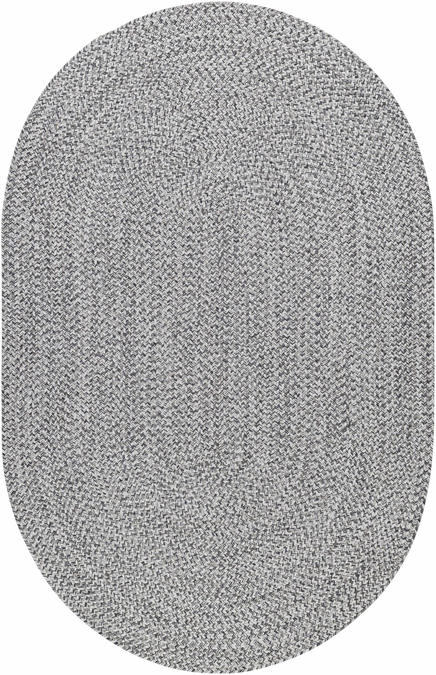 Cream Charcoal Braided Faux Jute Outdoor Rug