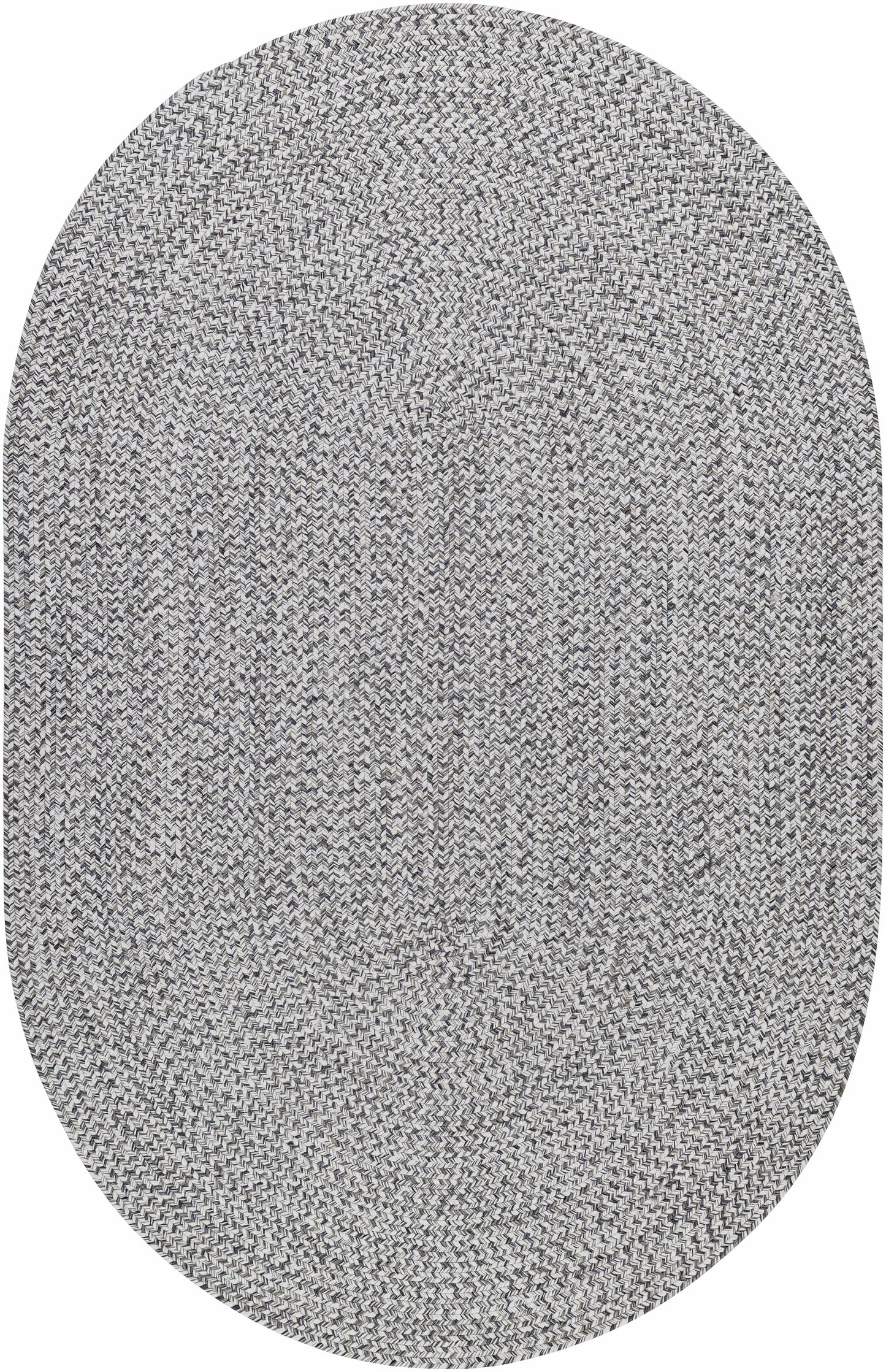 Cream Charcoal Braided Faux Jute Outdoor Rug