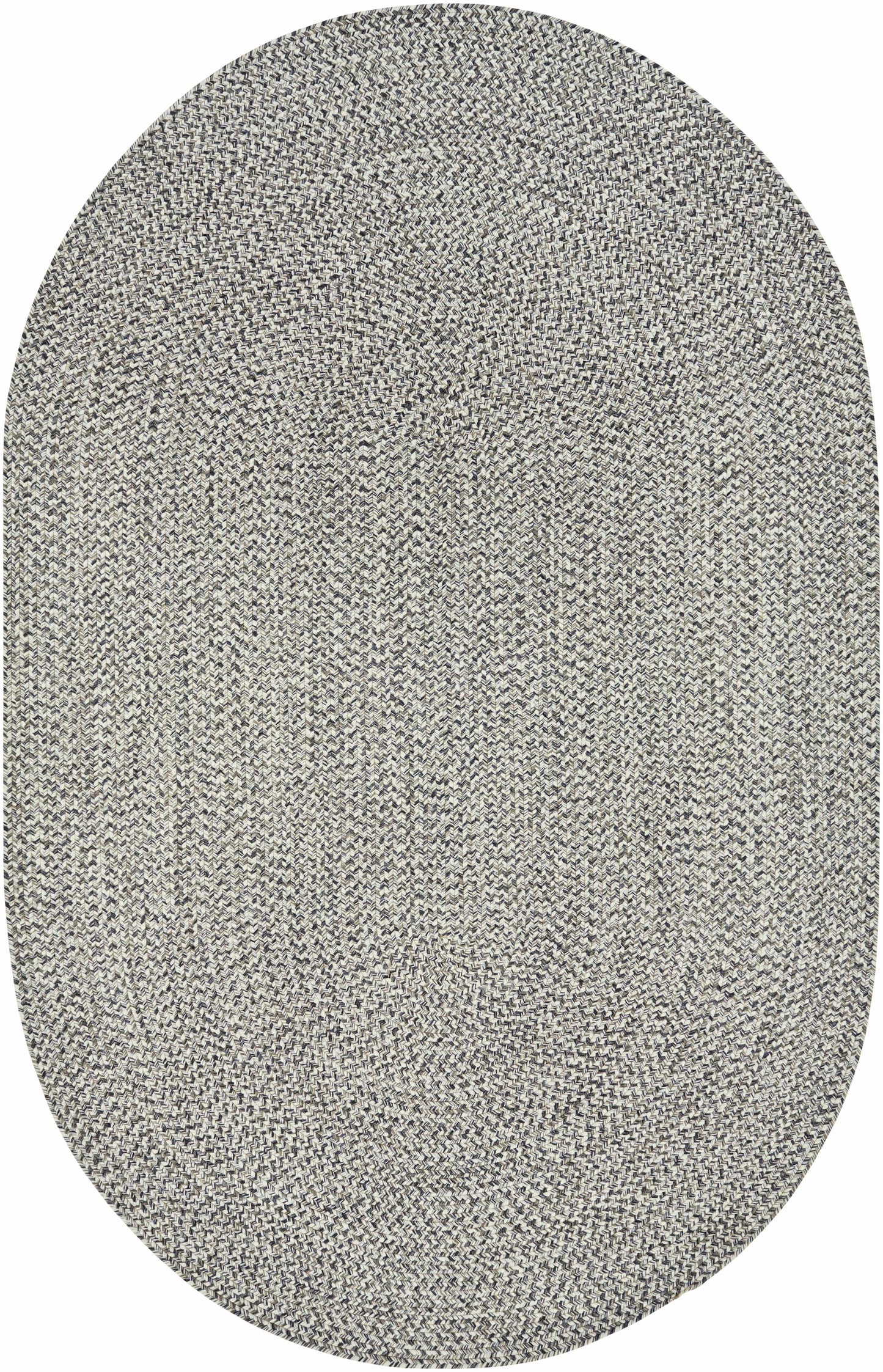Cream Charcoal Braided Faux Jute Outdoor Rug