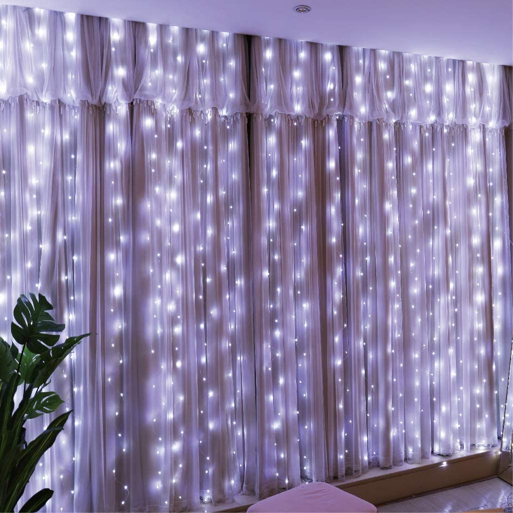 300 LED 9ft x 9ft Twinkling Curtain Lights Plug in