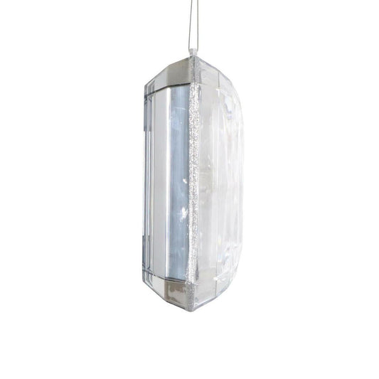 8" Acrylic Rectangle Jewel Ornament: Clear