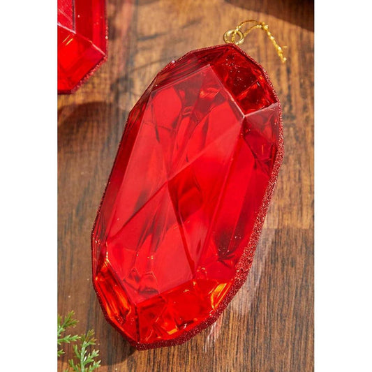 Acrylic Jewel Assortment Ornament: Red (Set 4)