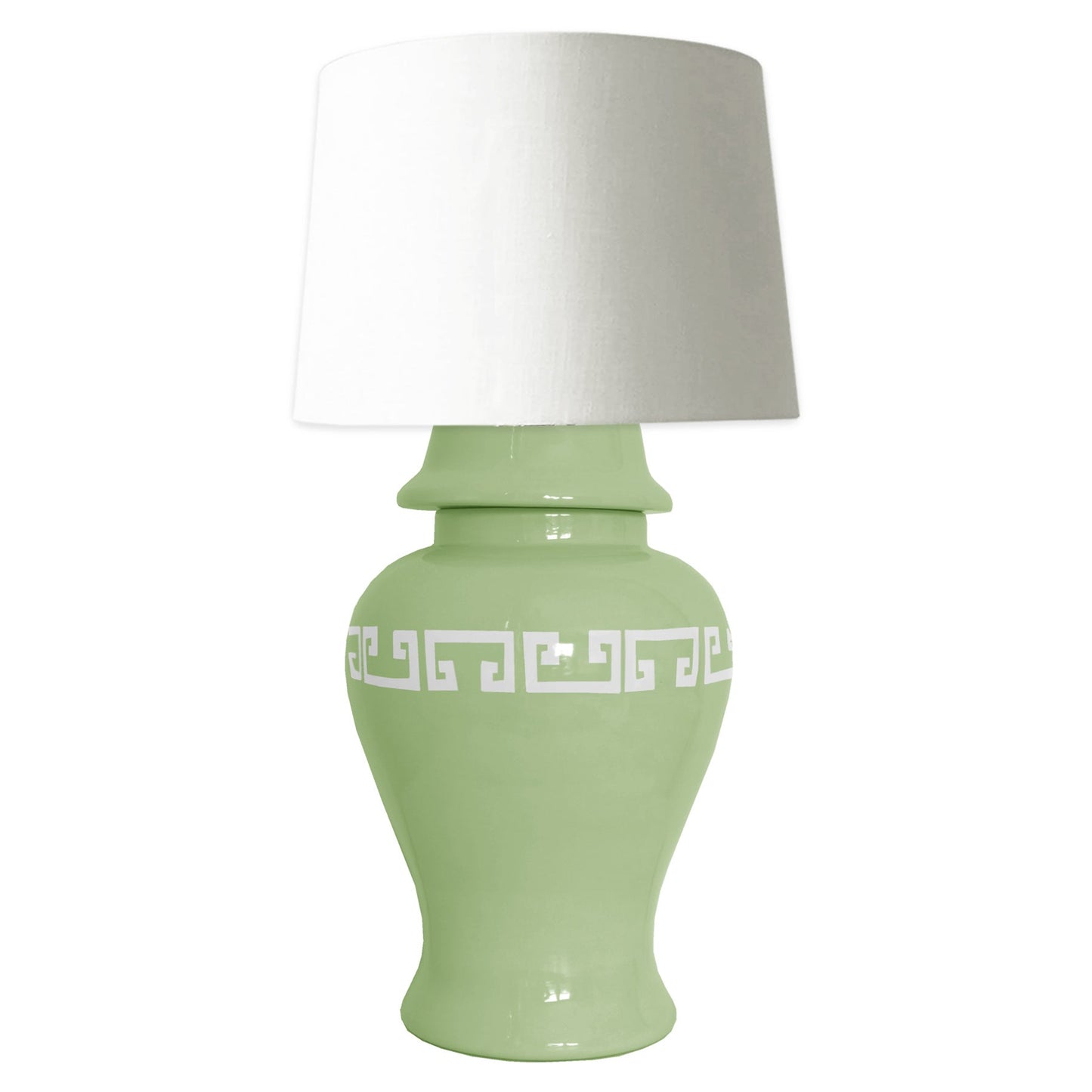 Cabbage Patch Greek Key Ginger Jar Lamp