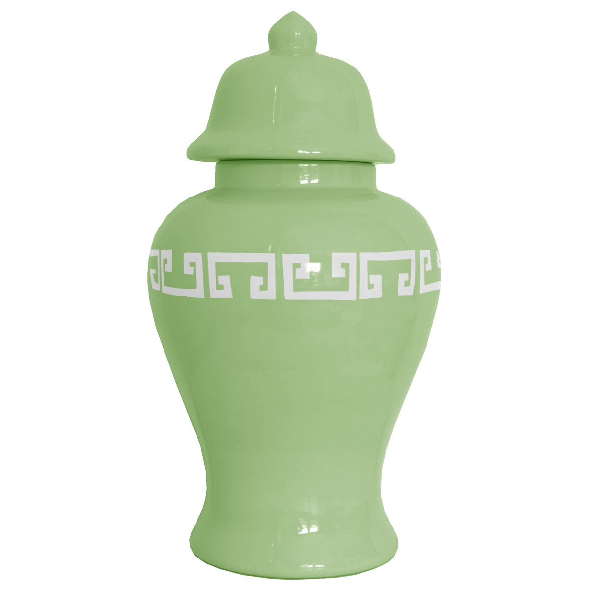 Cabbage Patch Green Greek Key Ginger Jars