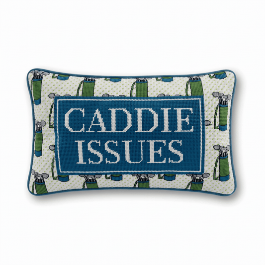 Caddie Issues Needlepoint Pillow
