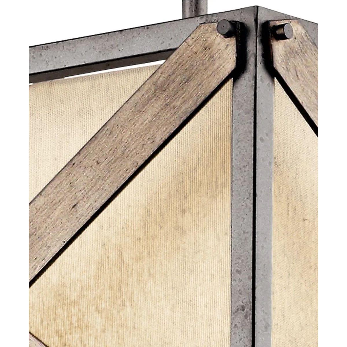 Cahoon 16"W 1-Light Anvil Iron Finish Square Shade Pendant/Semi-Flush Mount Light Fixture by Kichler