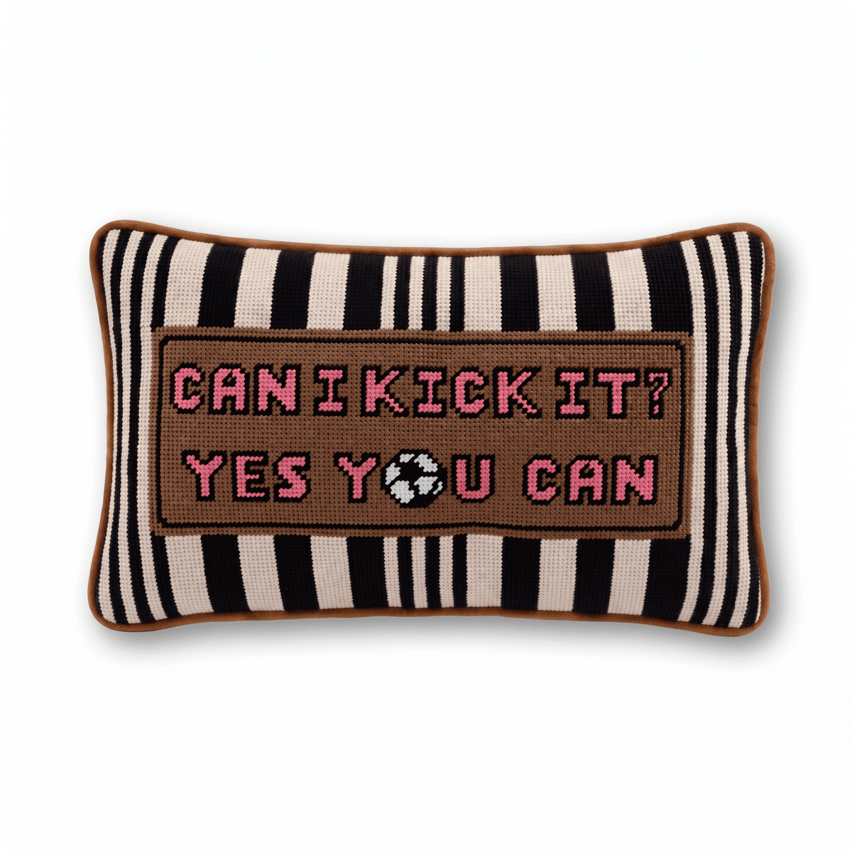 Can I Kick It Needlepoint Pillow