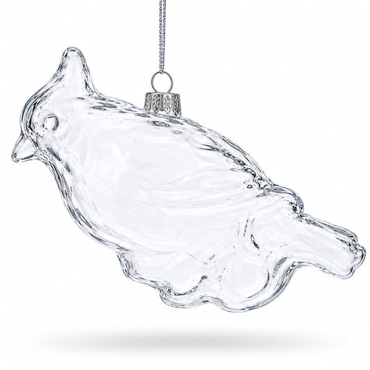 Cardinal Clear Glass Christmas Ornament
