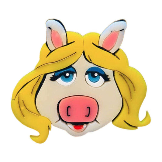 a cartoon pig with blonde hair