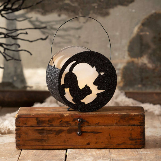 Cat in Moon Lantern | Halloween Decor | Bethany Lowe