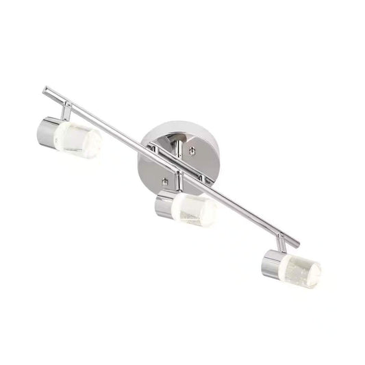 Catalina 19"W 3-Light LED Track Bar Light Fixture Brushed Nickel with Bubble Glass Shades