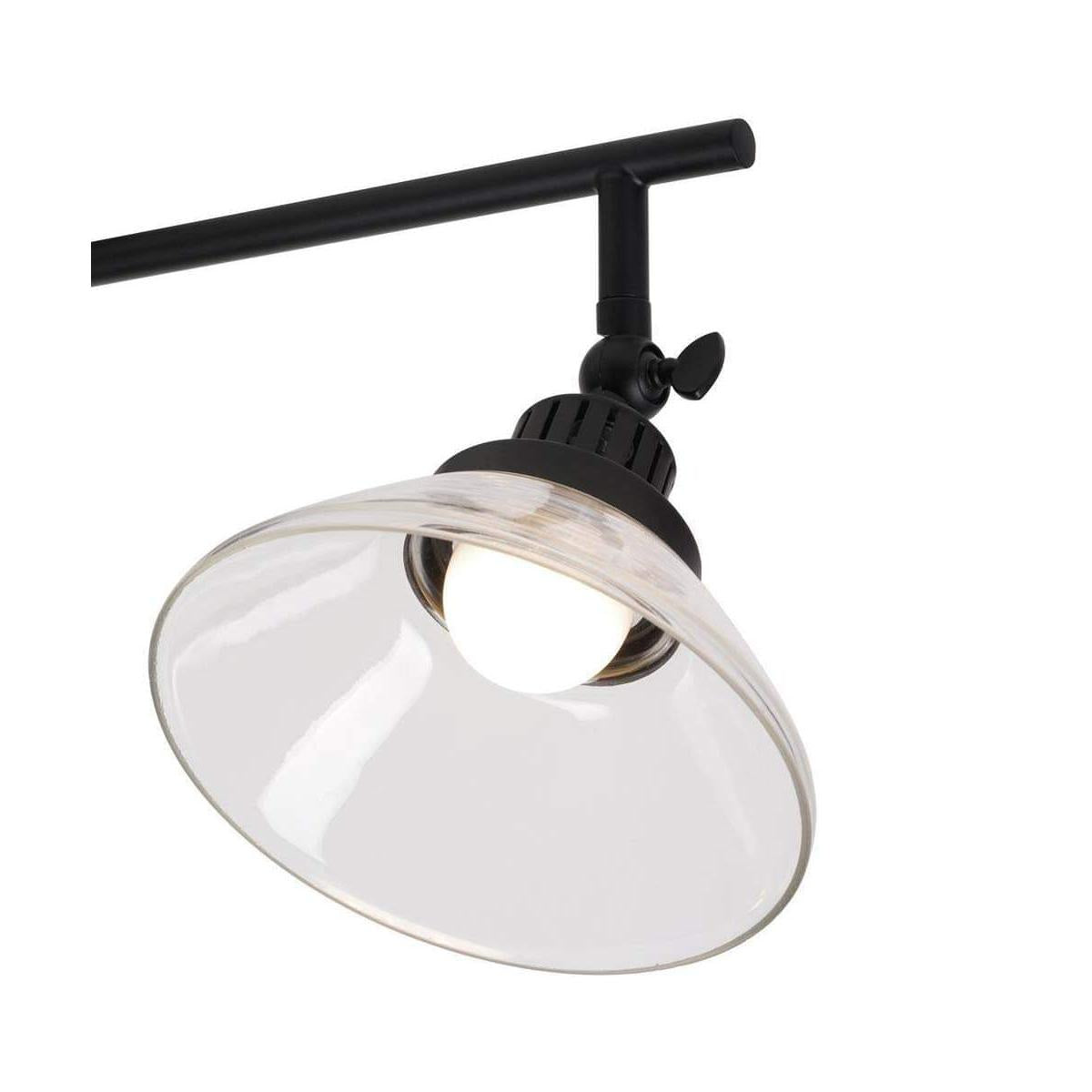 Catalina 23"W 3-Light LED Track Bar Light Fixture, Matte Black with Clear Glass Shades