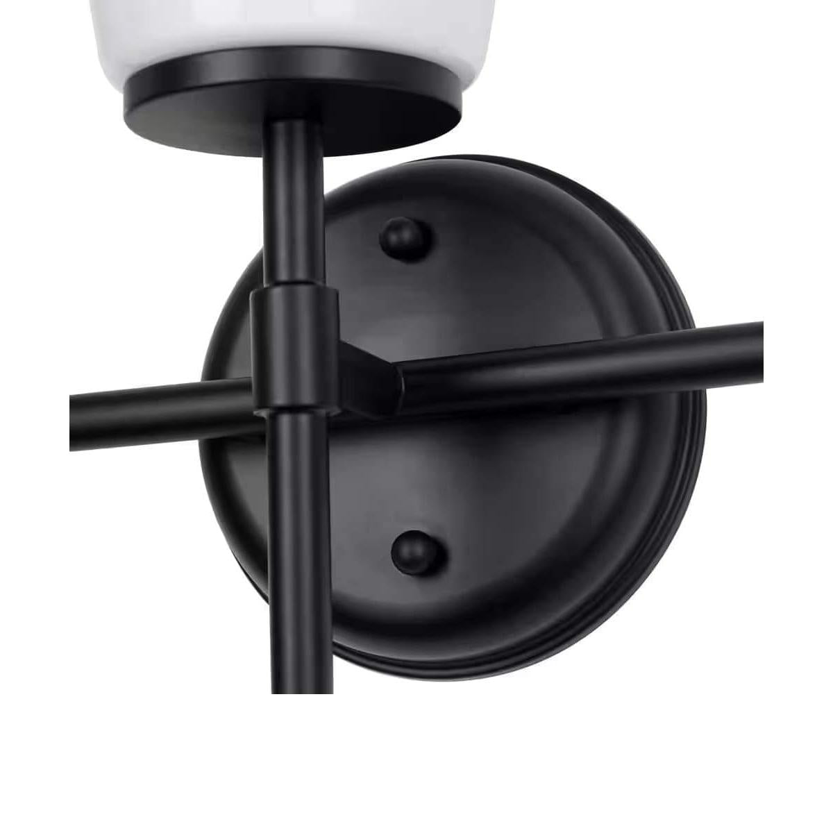 Catalina Pippa 24"W 3-Light Black Finish Vanity Light Fixture with Opal Glass Shades
