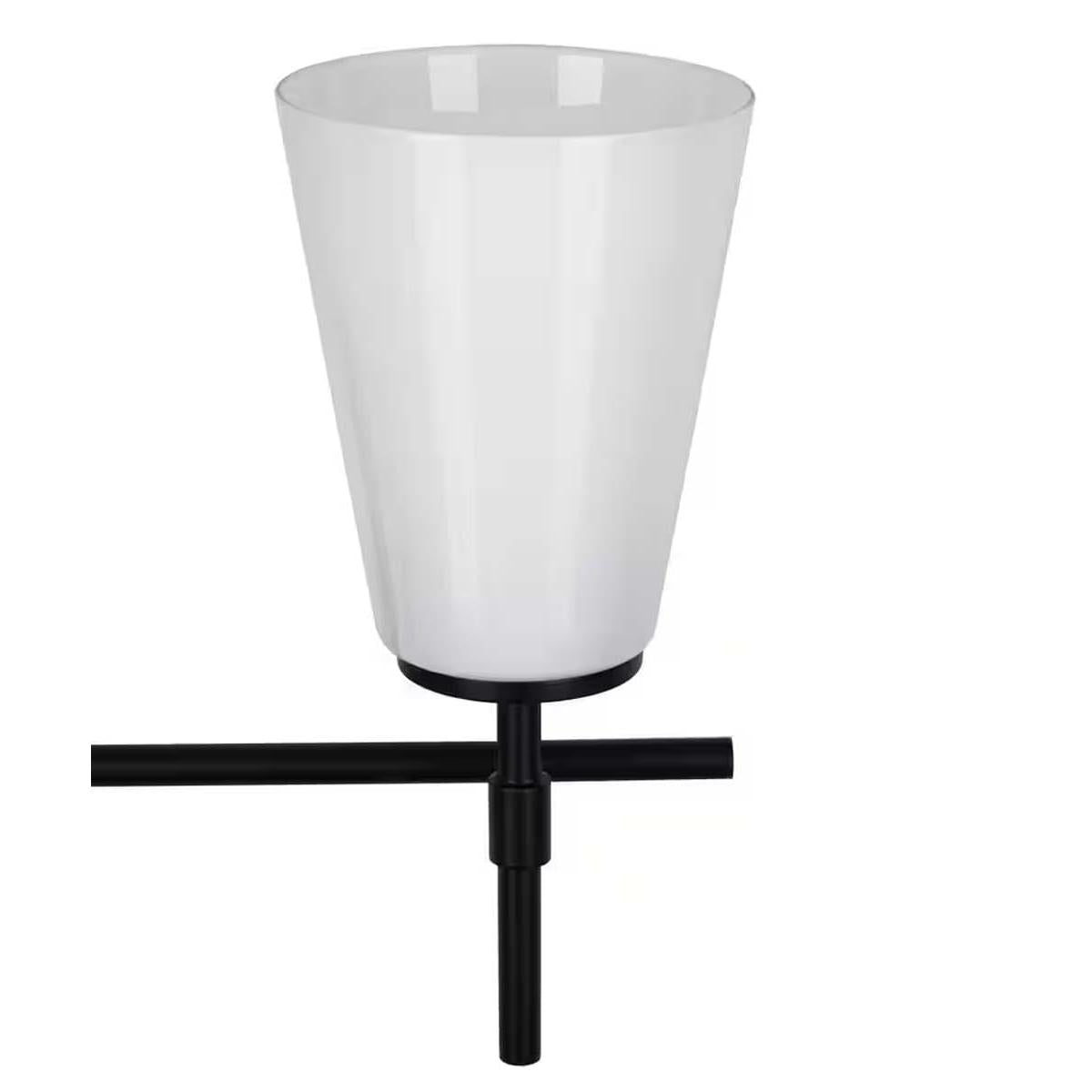Catalina Pippa 24"W 3-Light Black Finish Vanity Light Fixture with Opal Glass Shades