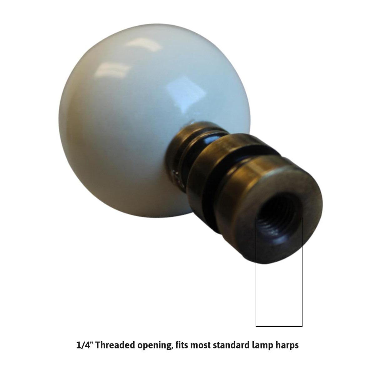 Ceramic 35mm Ivory Ball Antique Base Lamp Finial 2"h