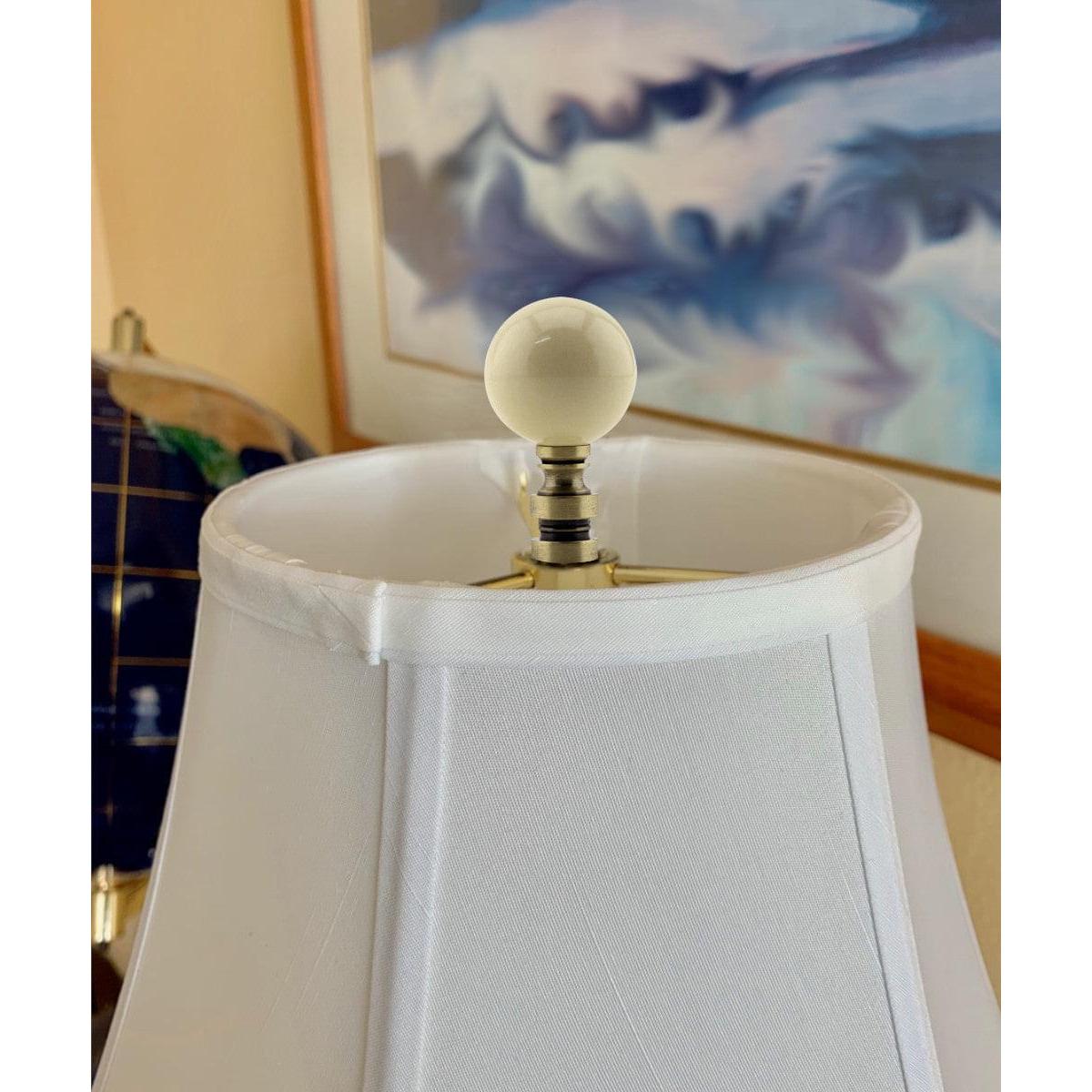 Ceramic 35mm Ivory Ball Antique Base Lamp Finial 2"h