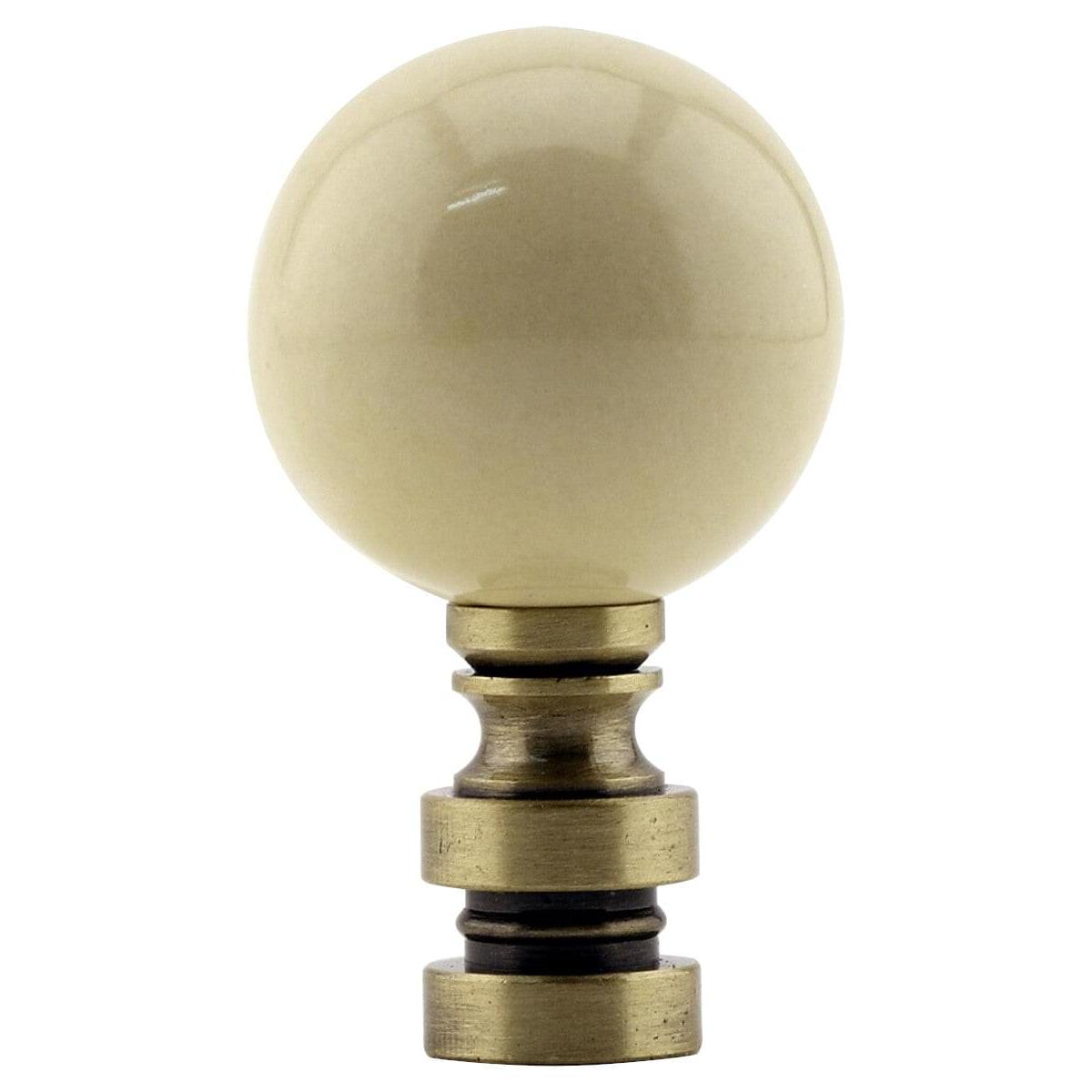 Ceramic 35mm Ivory Ball Antique Base Lamp Finial 2"h