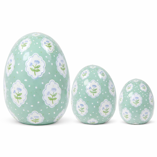 a group of eggs with flowers painted on them
