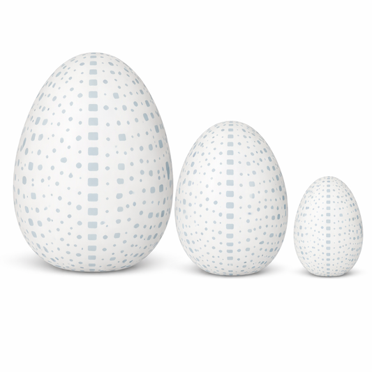 a group of eggs with different designs