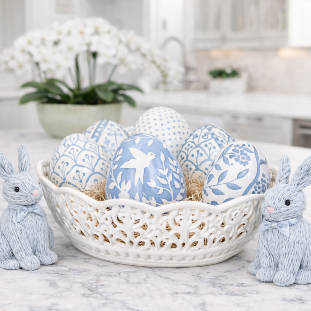 Soft Blue Polka Dot Egg