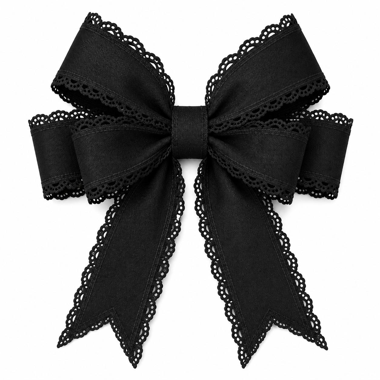 2.5" Scalloped Edge Ribbon: Black (10 Yard)