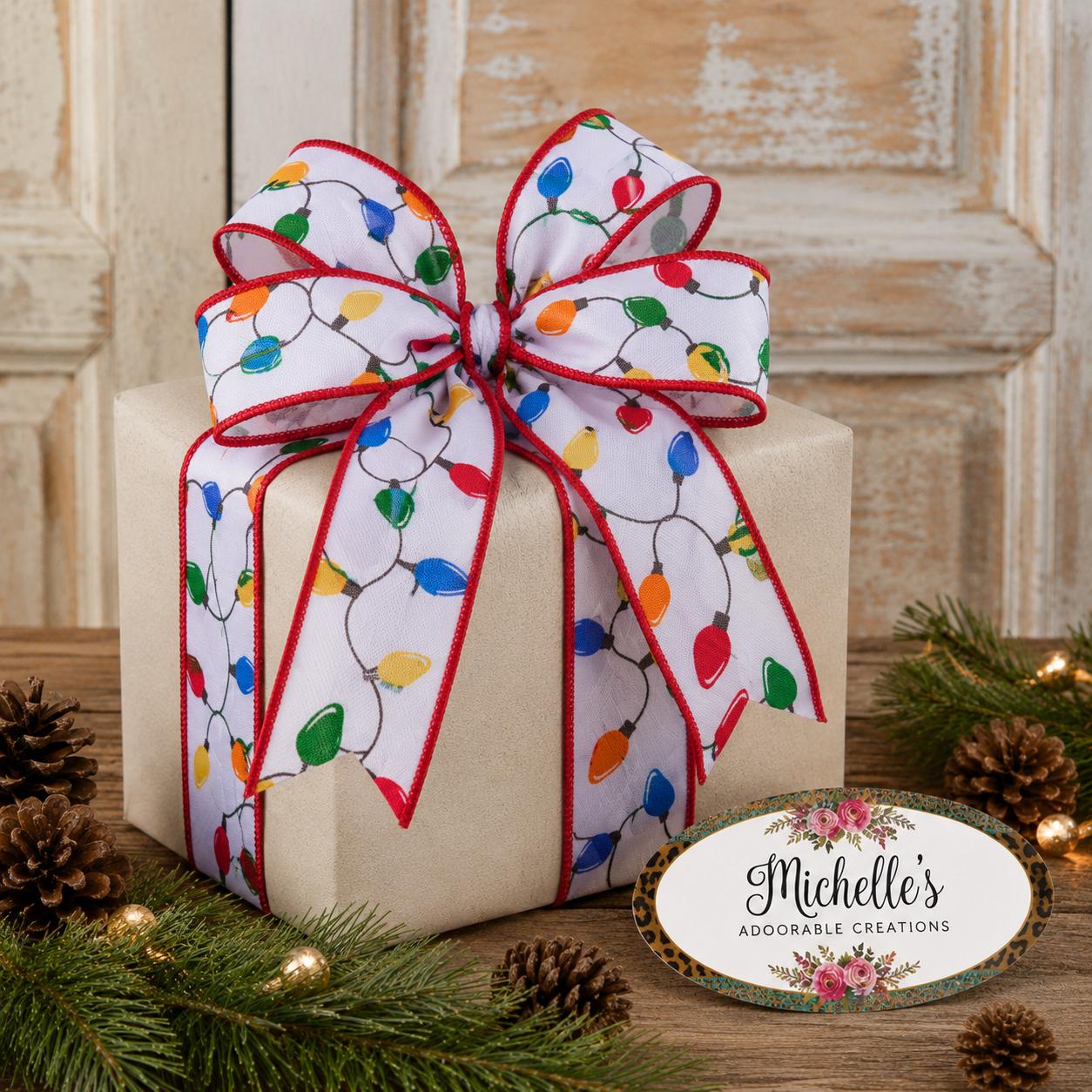 1.5" Christmas Lights Ribbon: Primary (10 Yards)