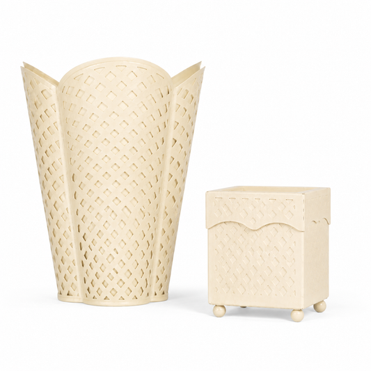 a white vase and a box