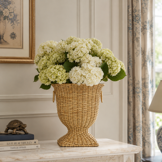 a vase of flowers on a table