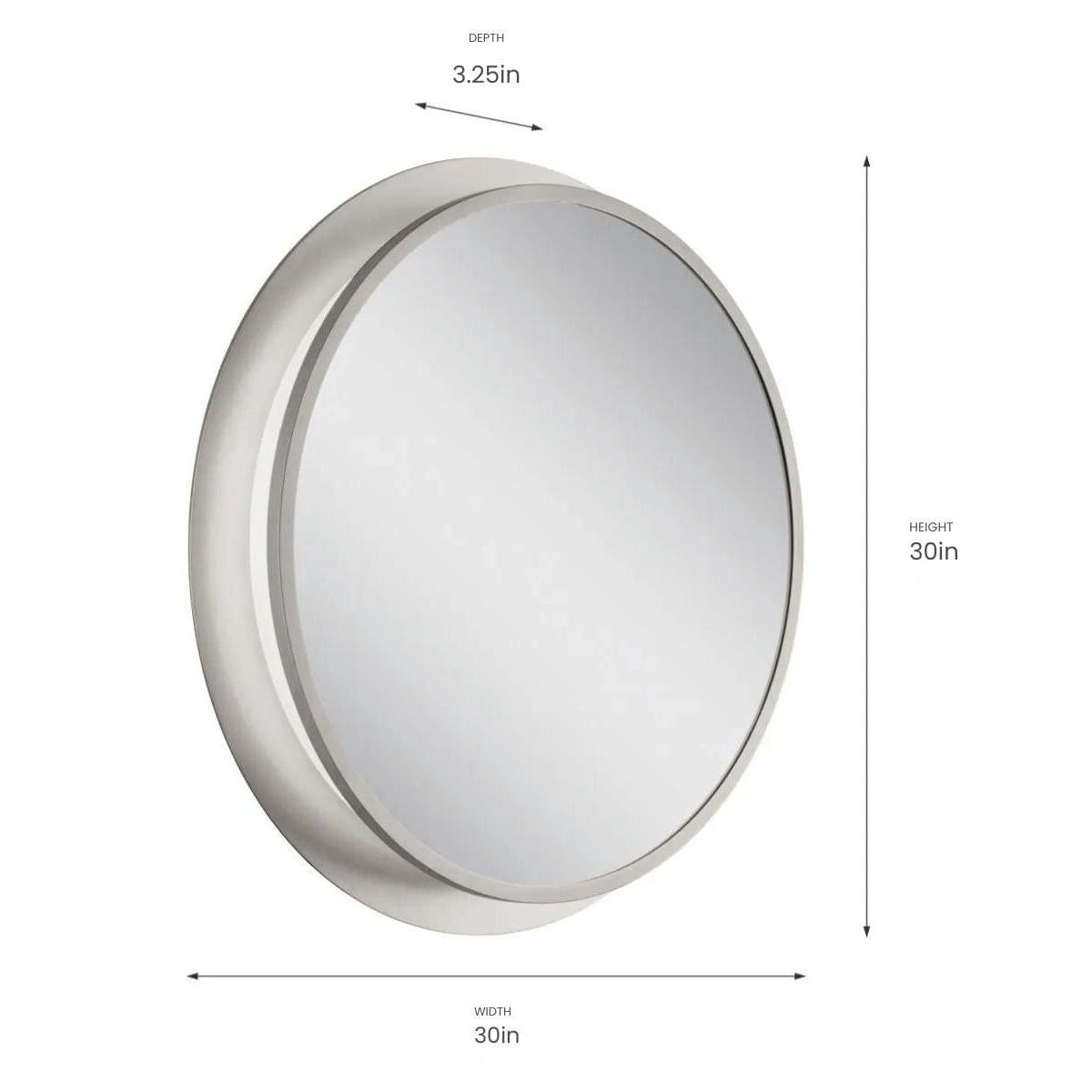 Chennai 30"W Premium Backlit LED Bathroom Vanity Wall Mirror, Satin Nickel Finish  by Kichler