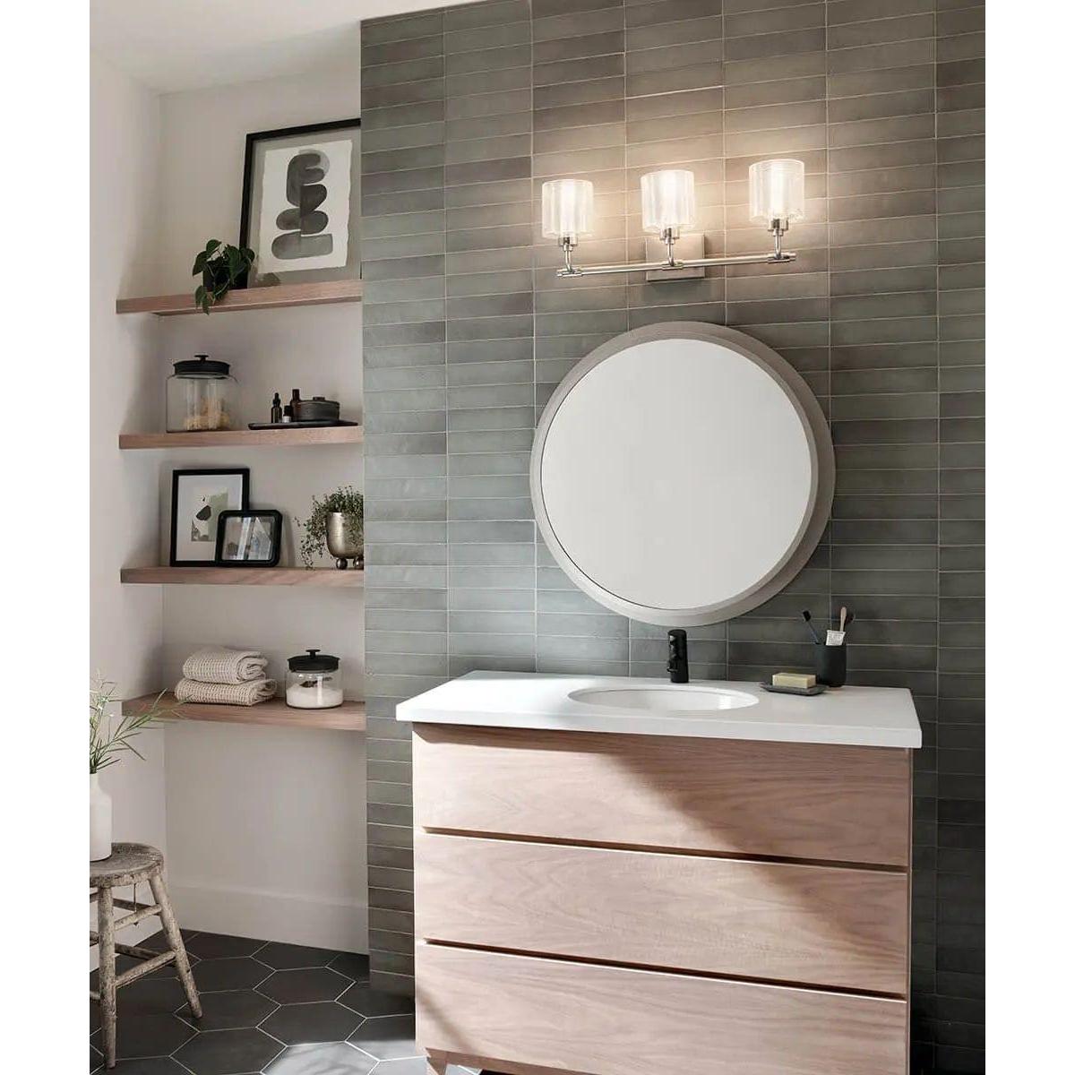 Chennai 30"W Premium Backlit LED Bathroom Vanity Wall Mirror, Satin Nickel Finish  by Kichler