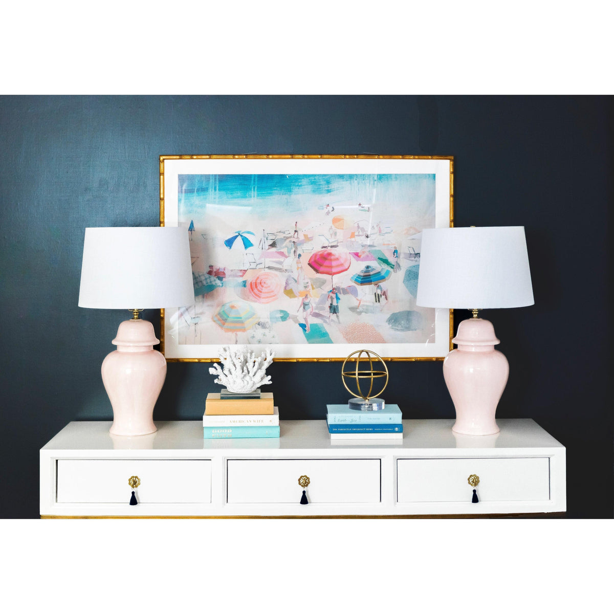 Cherry Blossom Light Pink Ginger Jar Lamp