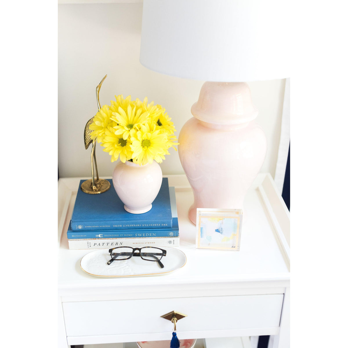 Cherry Blossom Light Pink Ginger Jar Lamp