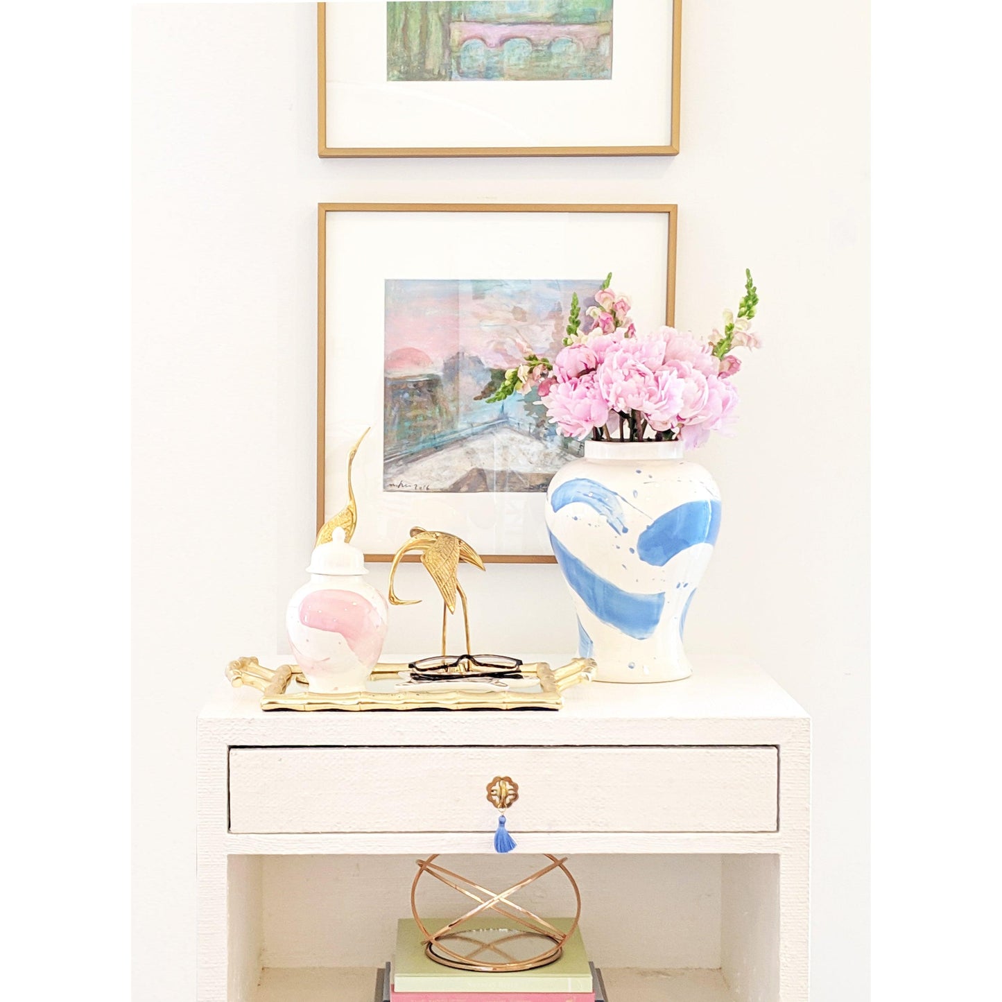 Cherry Blossom Pink Brushstroke Ginger Jar