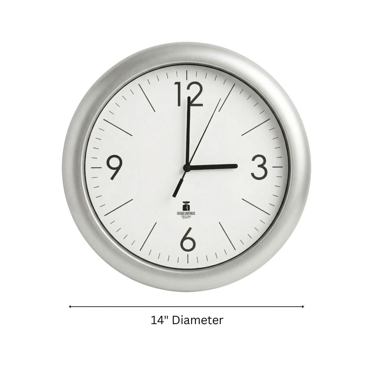 Chicago Lighthouse Designer Quartz Wall Clock – Modern 14” Minimalist Wall Clock