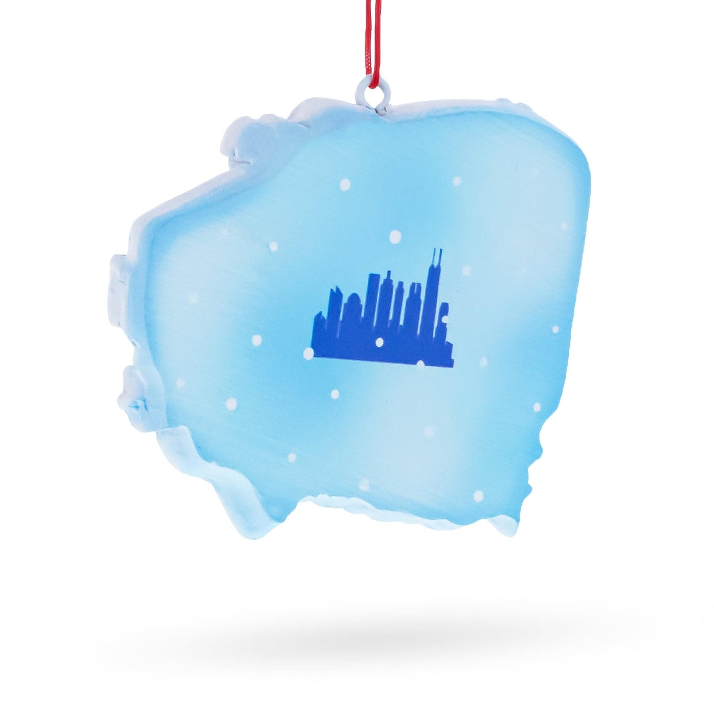 Chicago Train with Santa and Welcome Sign Resin Christmas Ornament