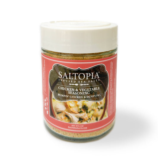 a jar of seasoning with a label