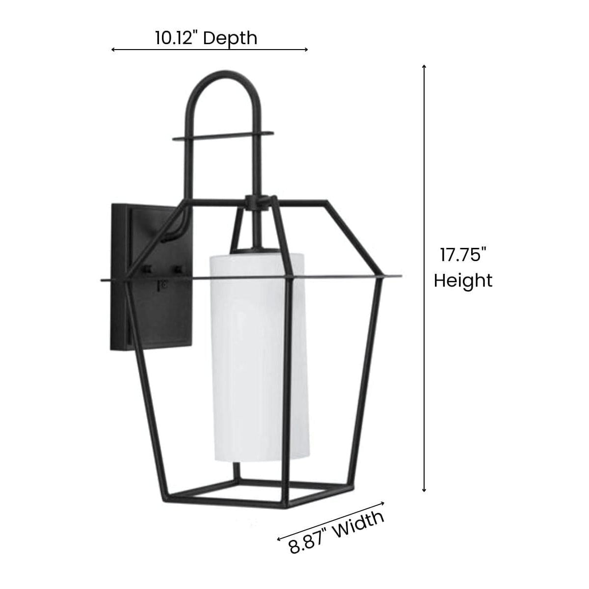 Chilton 1-Light 18"h Large Outdoor Wall Lantern Etched Opal Glass Textured Black Finish by Progress
