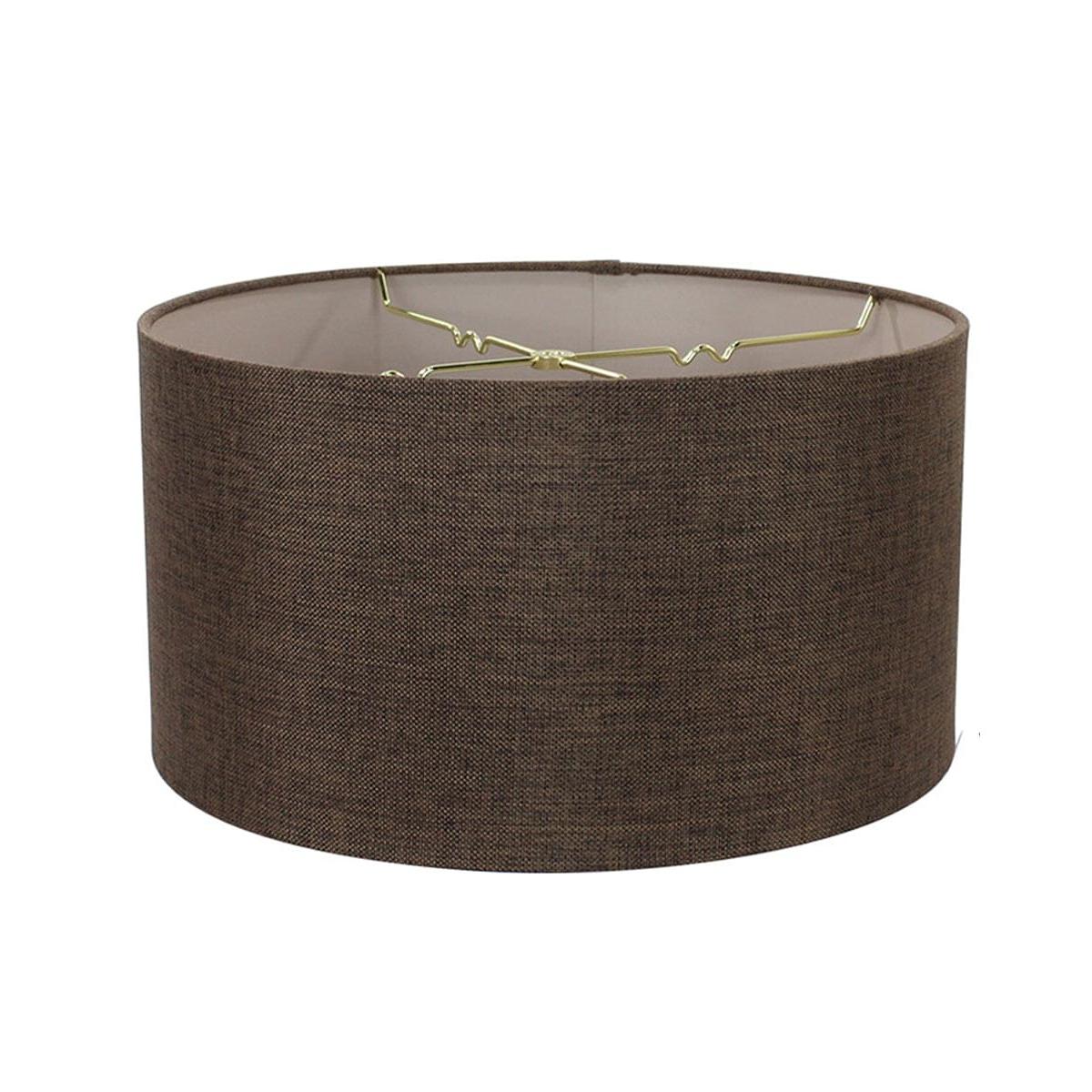 Chocolate Burlap Shallow Drum Lampshade 18"x18"x10"