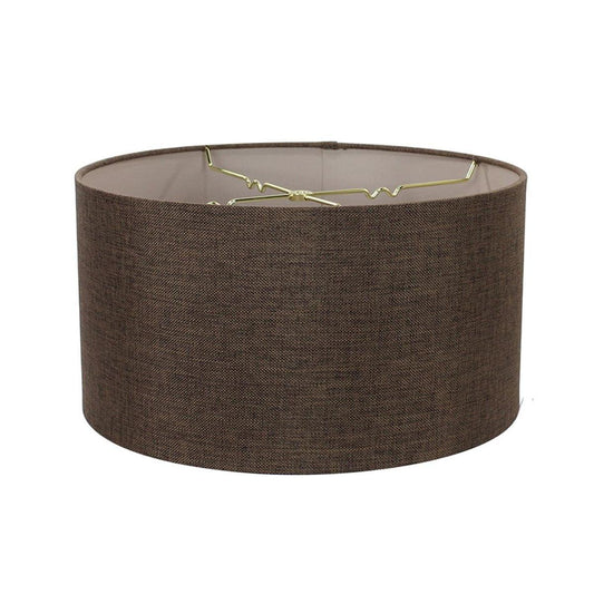 Chocolate Burlap Shallow Drum Lampshade 18"x18"x10"