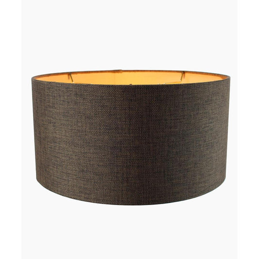 Chocolate Burlap Shallow Drum Lampshade 18"x18"x10"