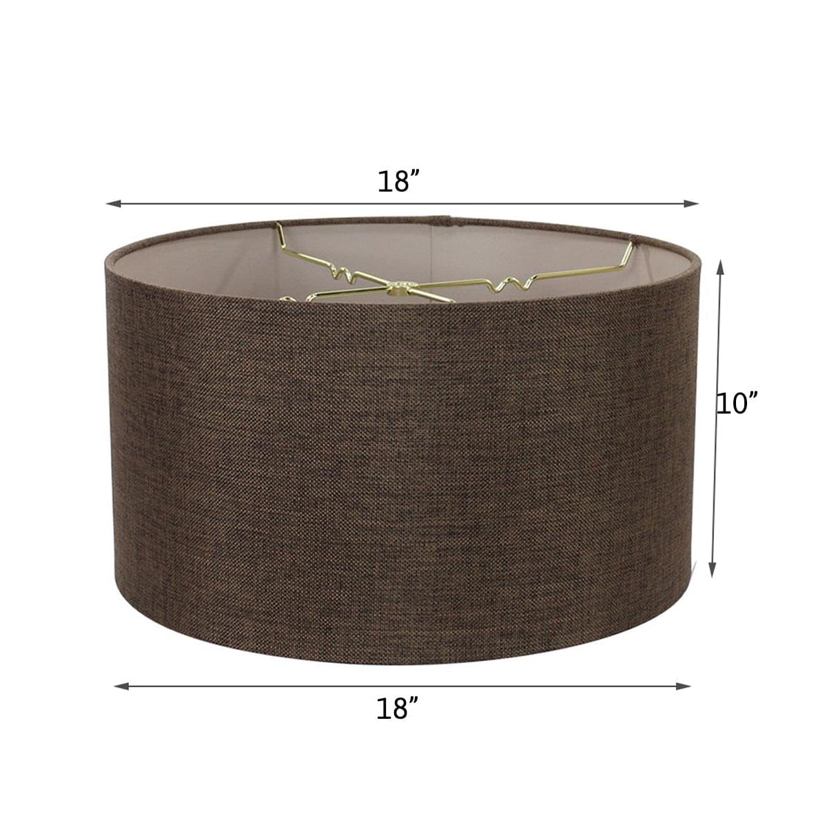 Chocolate Burlap Shallow Drum Lampshade 18"x18"x10"