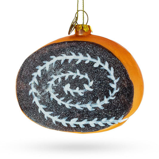 Chocolate Roll Cake Glass Christmas Ornament