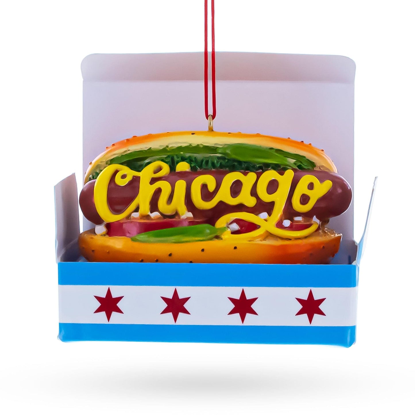 Classic Chicago Style Hot Dog Resin Christmas Ornament